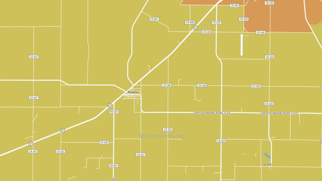Rowena, TX Map of Vandalism Rates