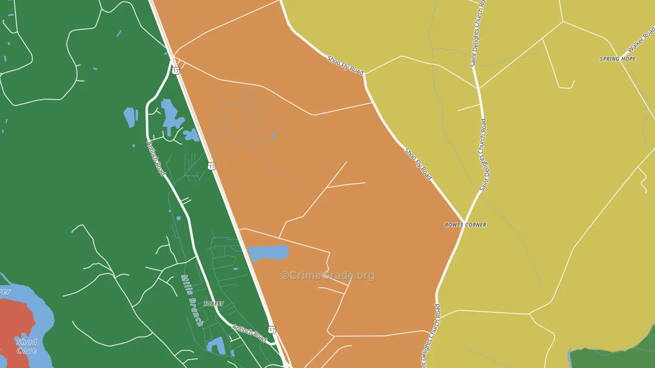 Rowes Corner, NC Map of Vandalism Rates