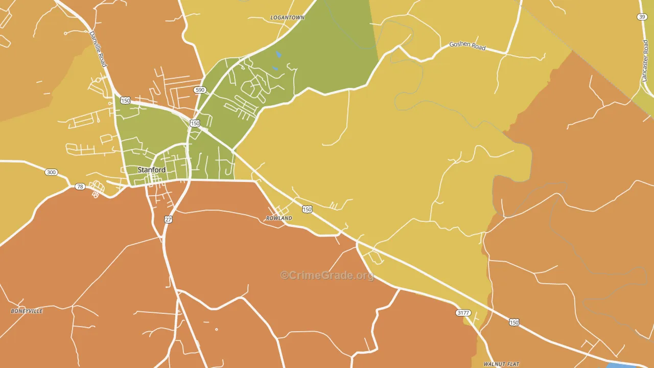Rowland, KY Map of Vandalism Rates