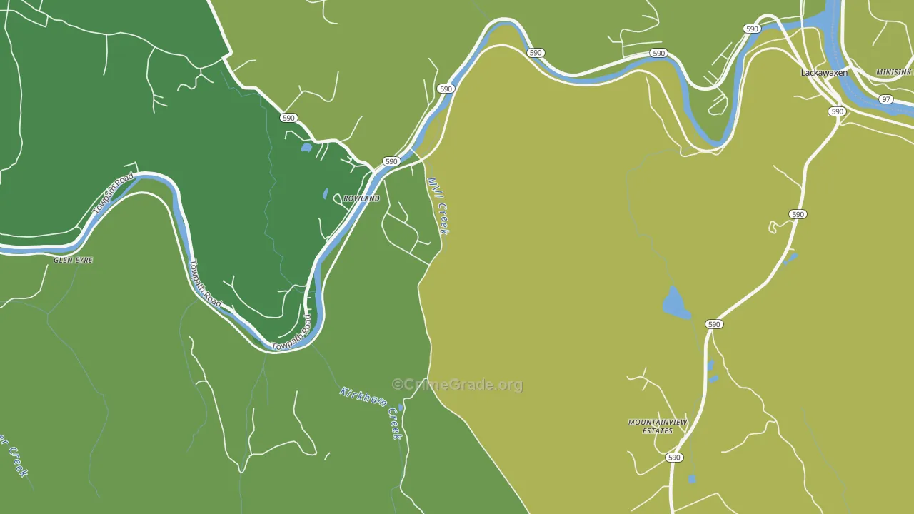 Rowland, PA Map of Vandalism Rates