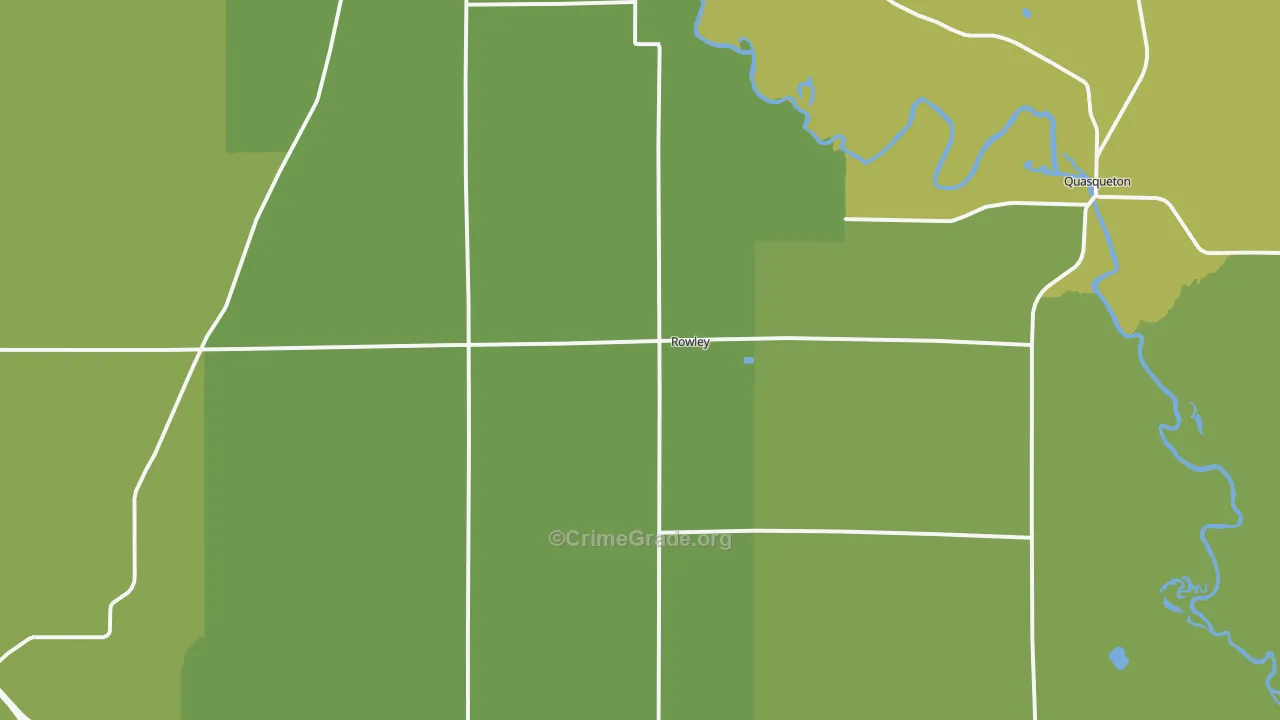 Rowley, IA Map of Vandalism Rates