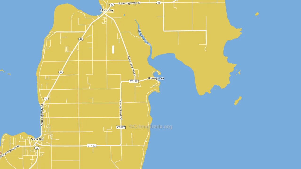 Rowleys Bay, WI Map of Vandalism Rates