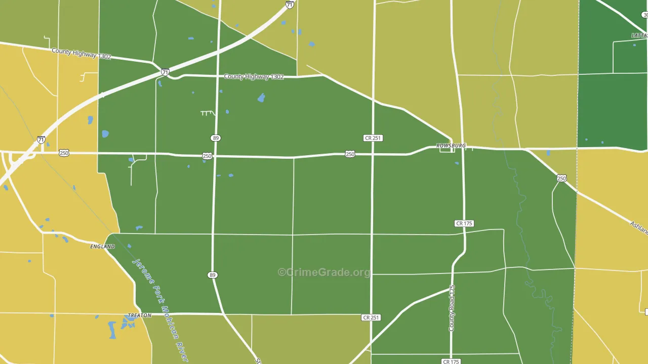 Rowsburg, OH Map of Vandalism Rates
