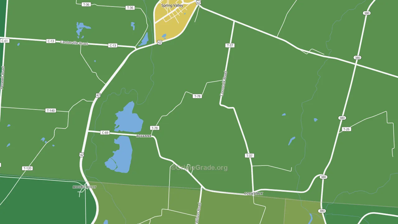 Roxanna, OH Map of Vandalism Rates