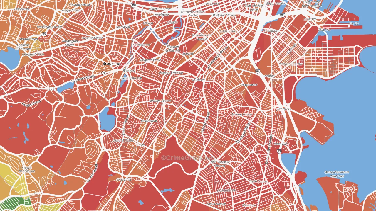 Roxbury, Boston, MA Map of Vandalism Rates