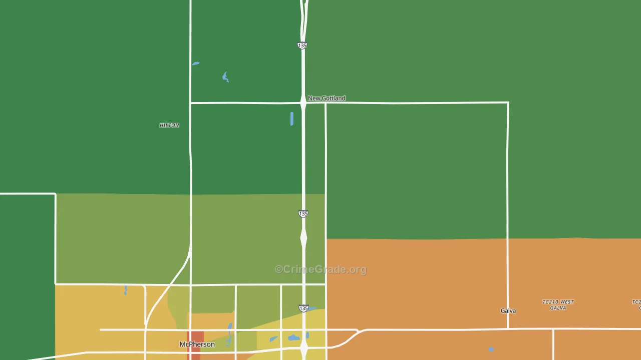 Roxbury, KS Map of Vandalism Rates