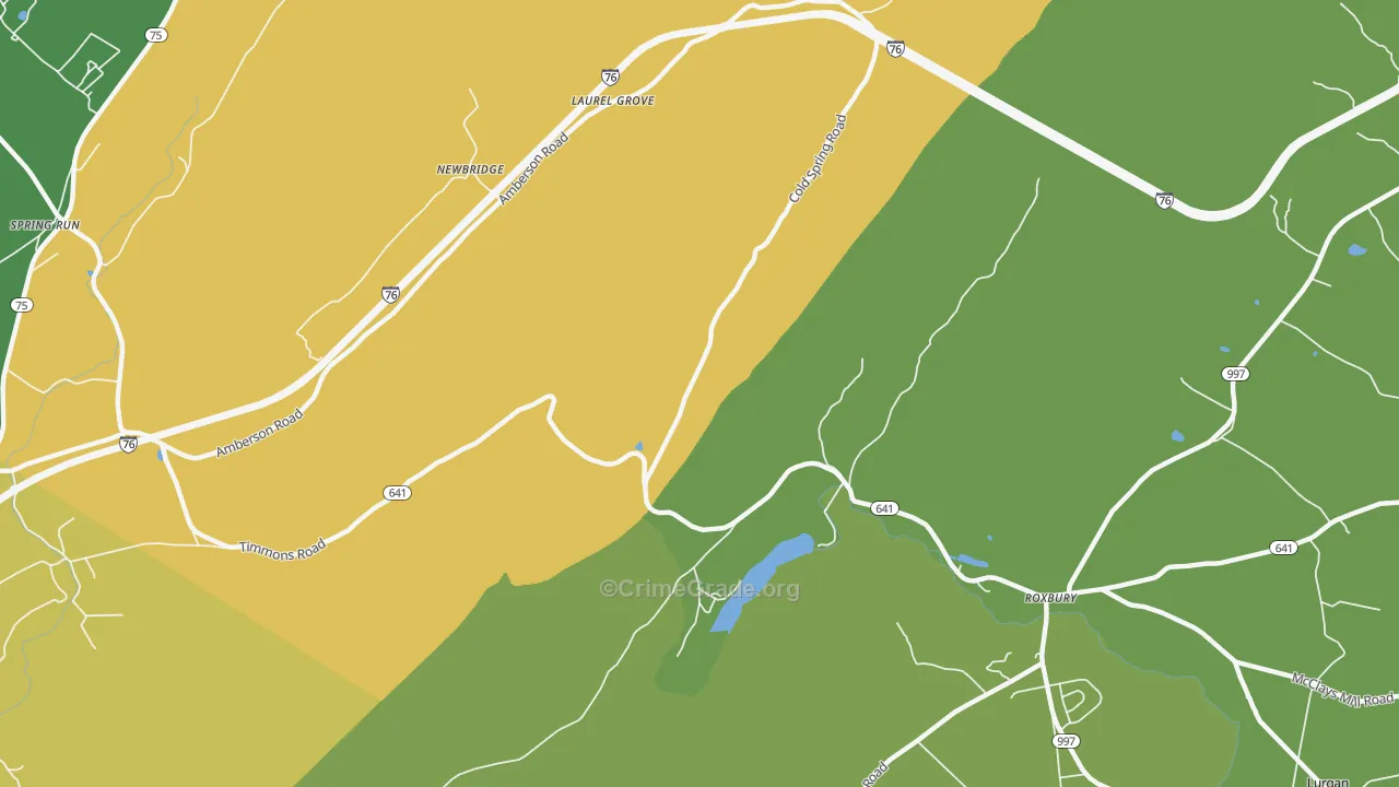 Roxbury, PA Map of Vandalism Rates