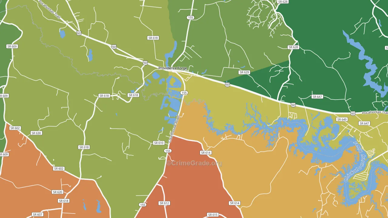 Roxbury, VA Map of Vandalism Rates