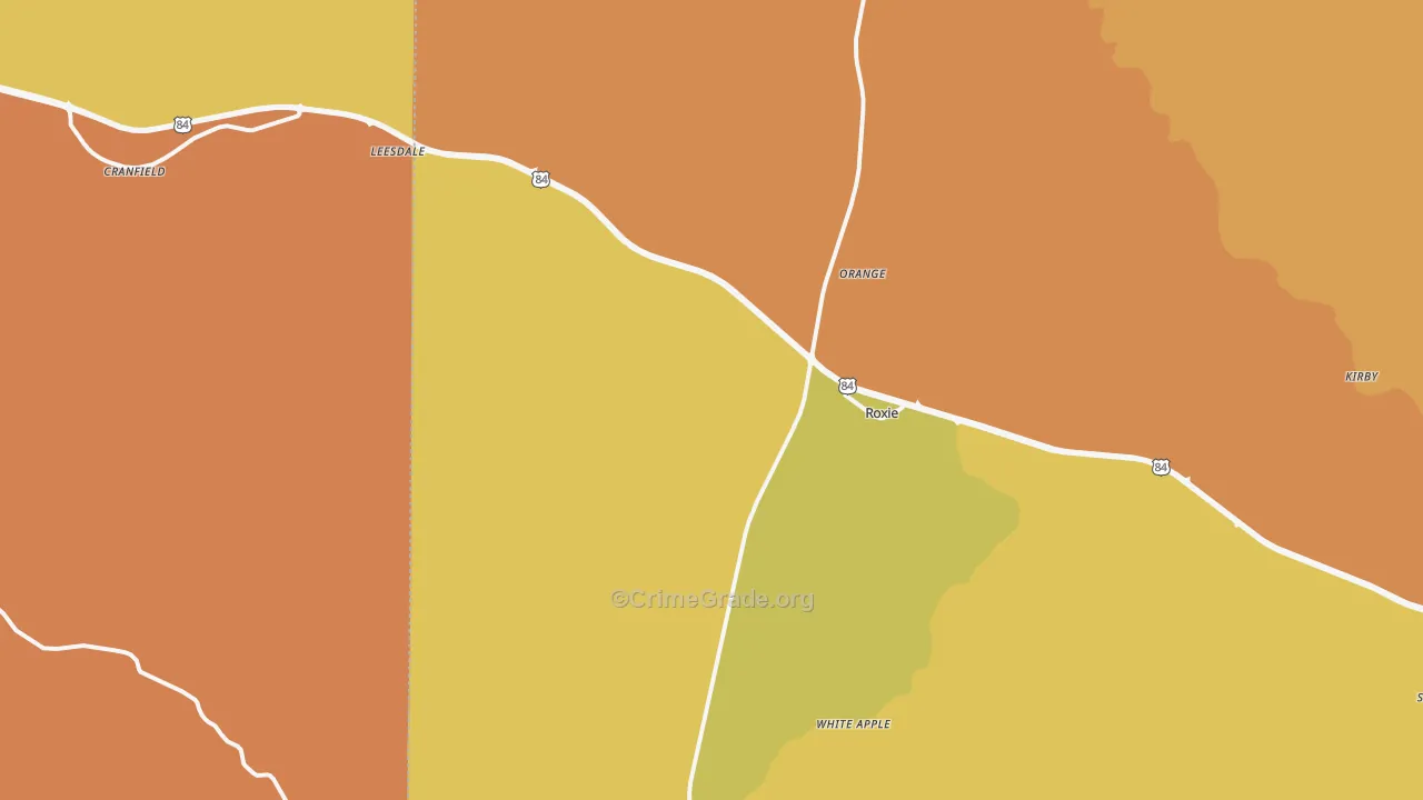 Roxie, MS Map of Vandalism Rates