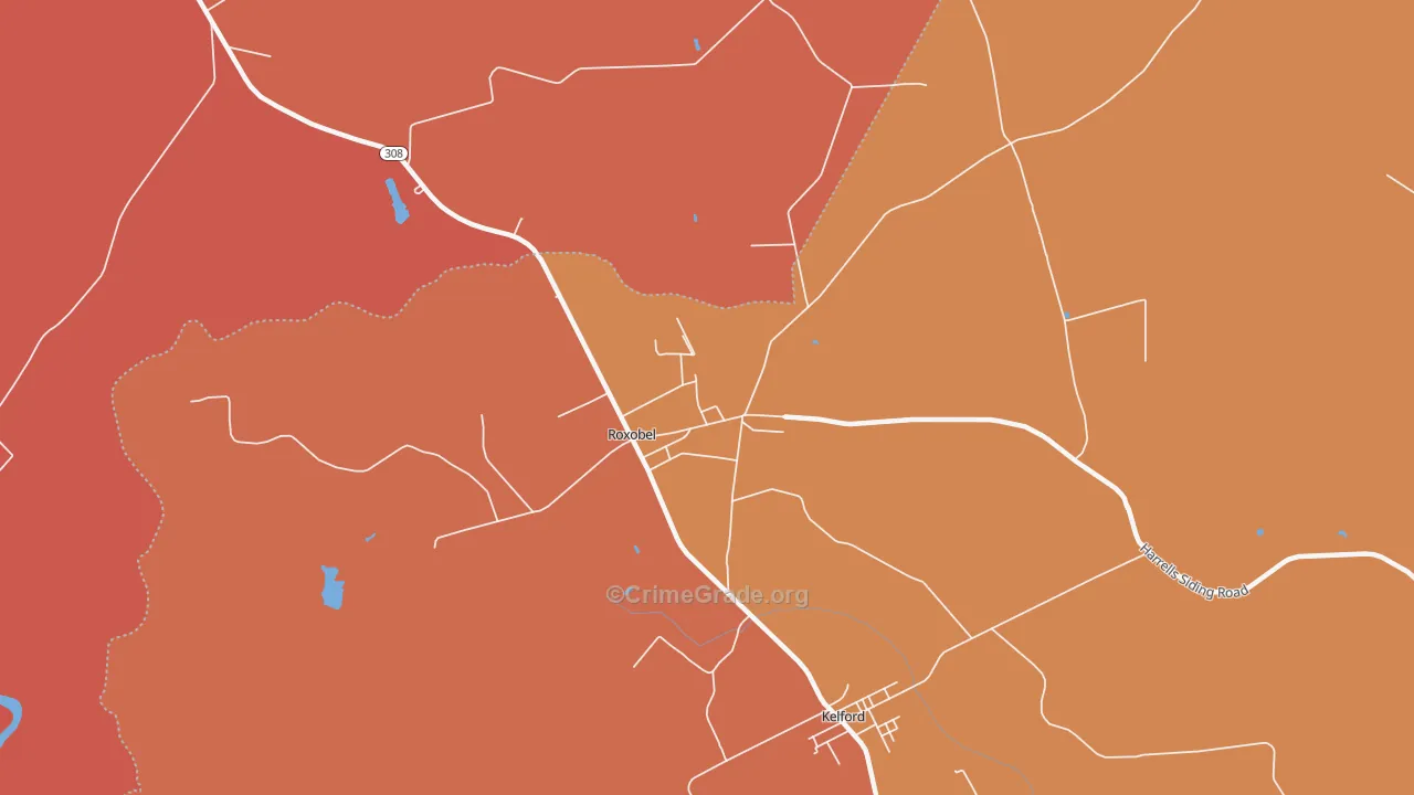 Roxobel, NC Map of Vandalism Rates
