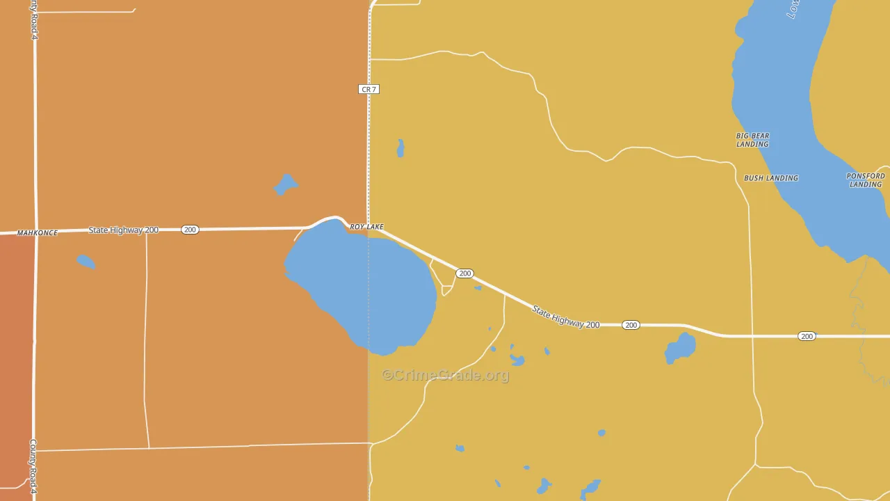 Roy Lake, MN Map of Vandalism Rates