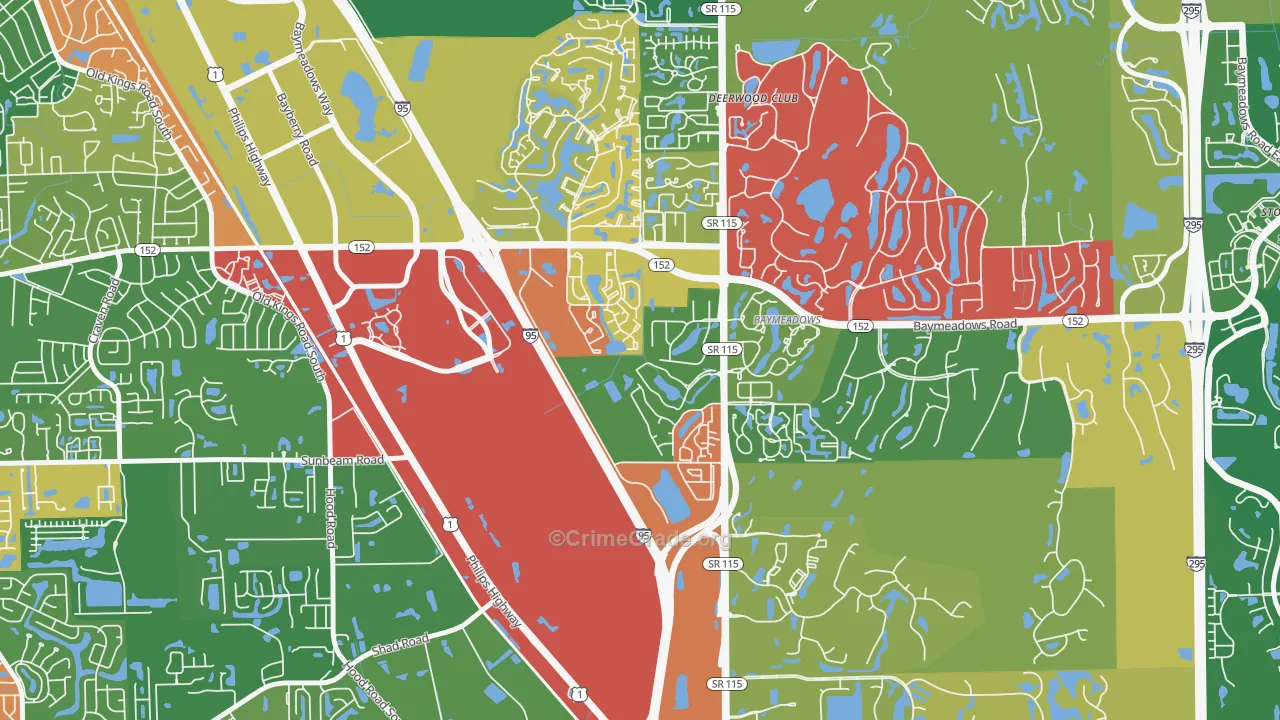 Royal Lakes, Jacksonville, FL Map of Vandalism Rates