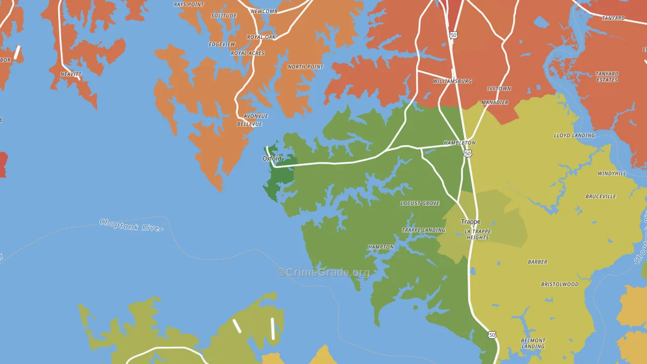 Royal Oak, MD Map of Vandalism Rates