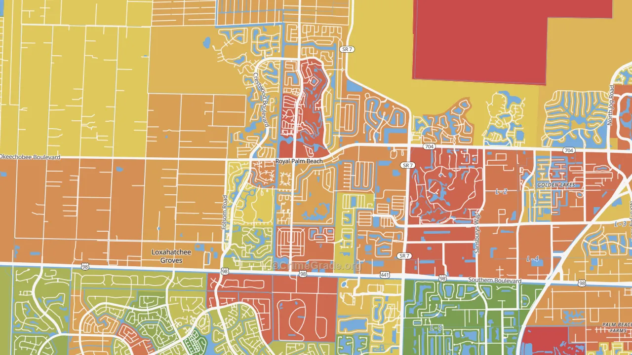 Royal Palm Beach, FL Map of Vandalism Rates
