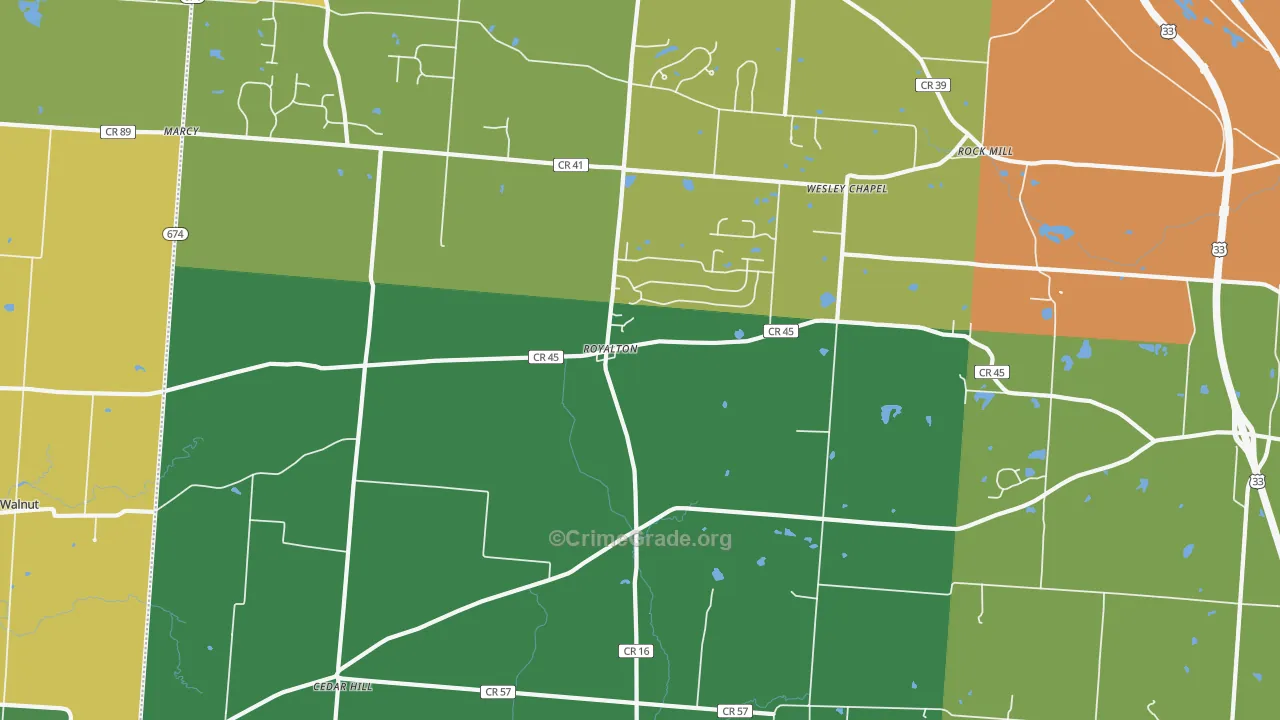 Royalton, OH Map of Vandalism Rates