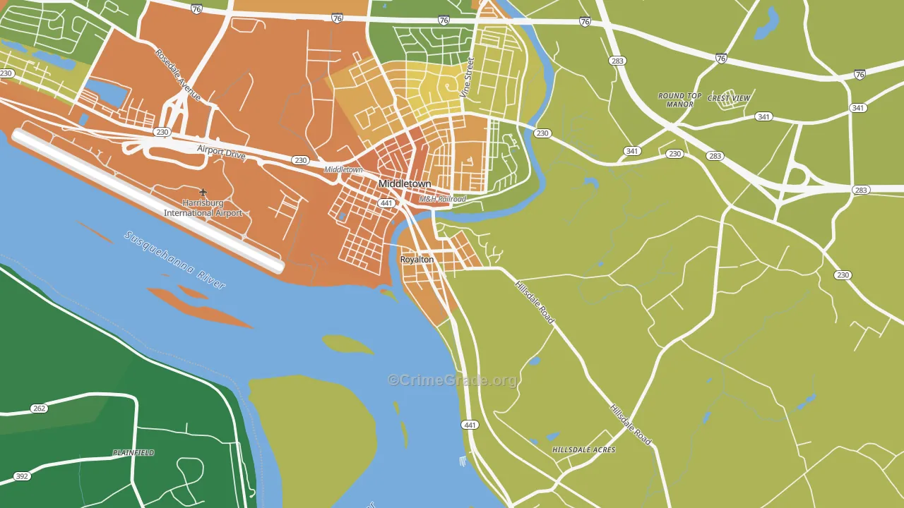 Royalton, PA Map of Vandalism Rates