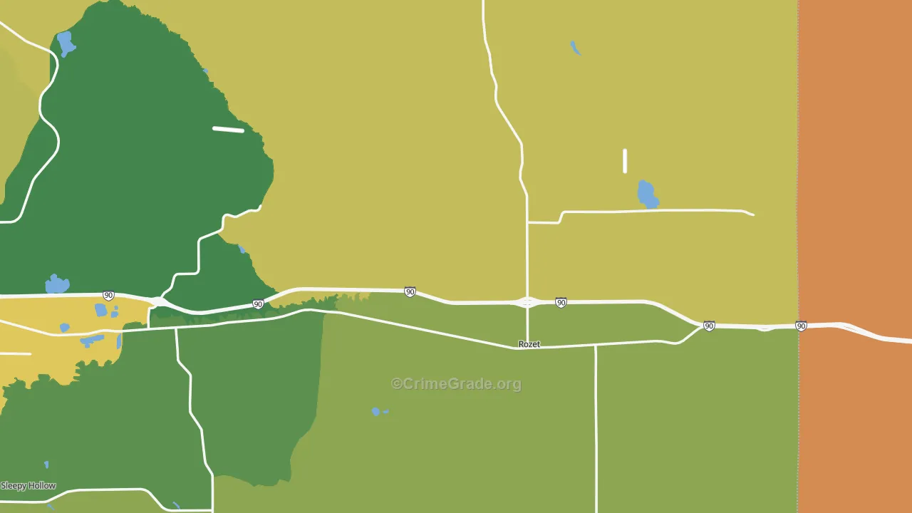Rozet, WY Map of Vandalism Rates