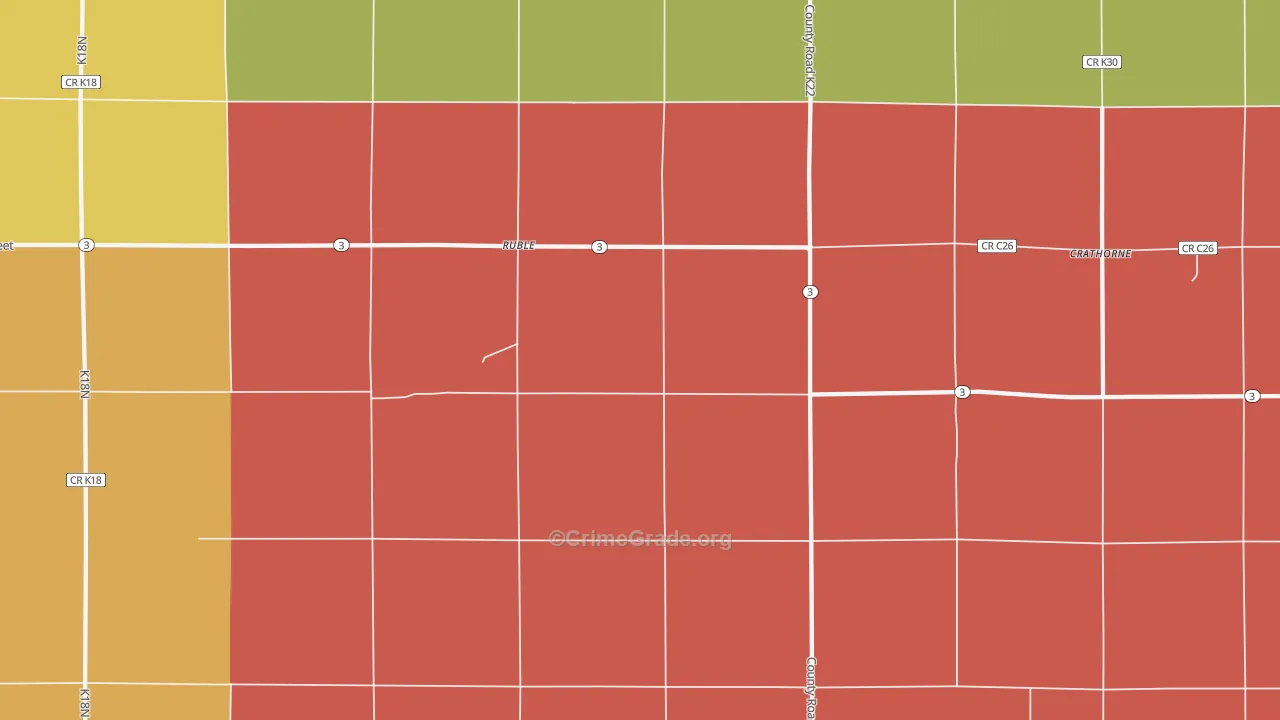 Ruble, IA Map of Vandalism Rates