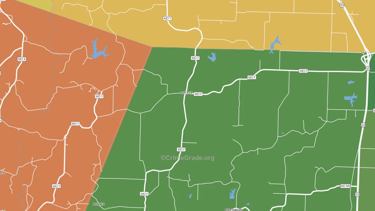 Rucker, MO Map of Vandalism Rates