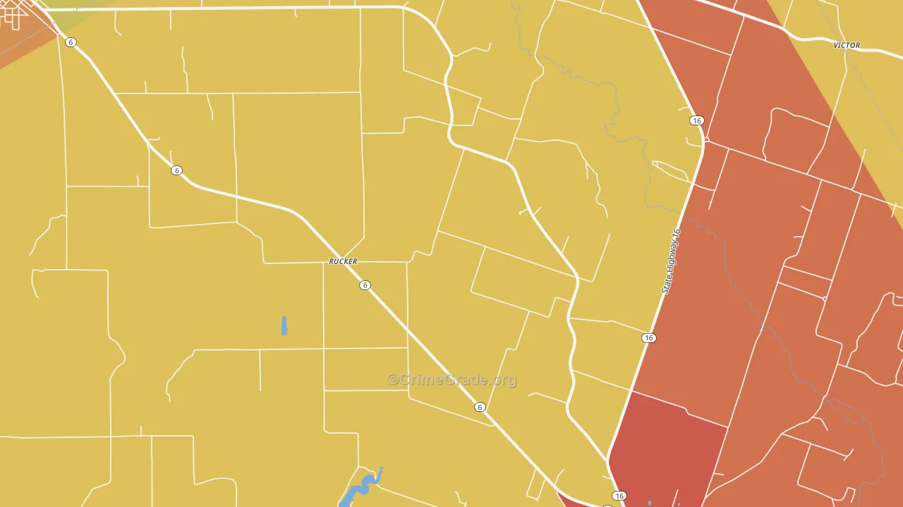 Rucker, TX Map of Vandalism Rates