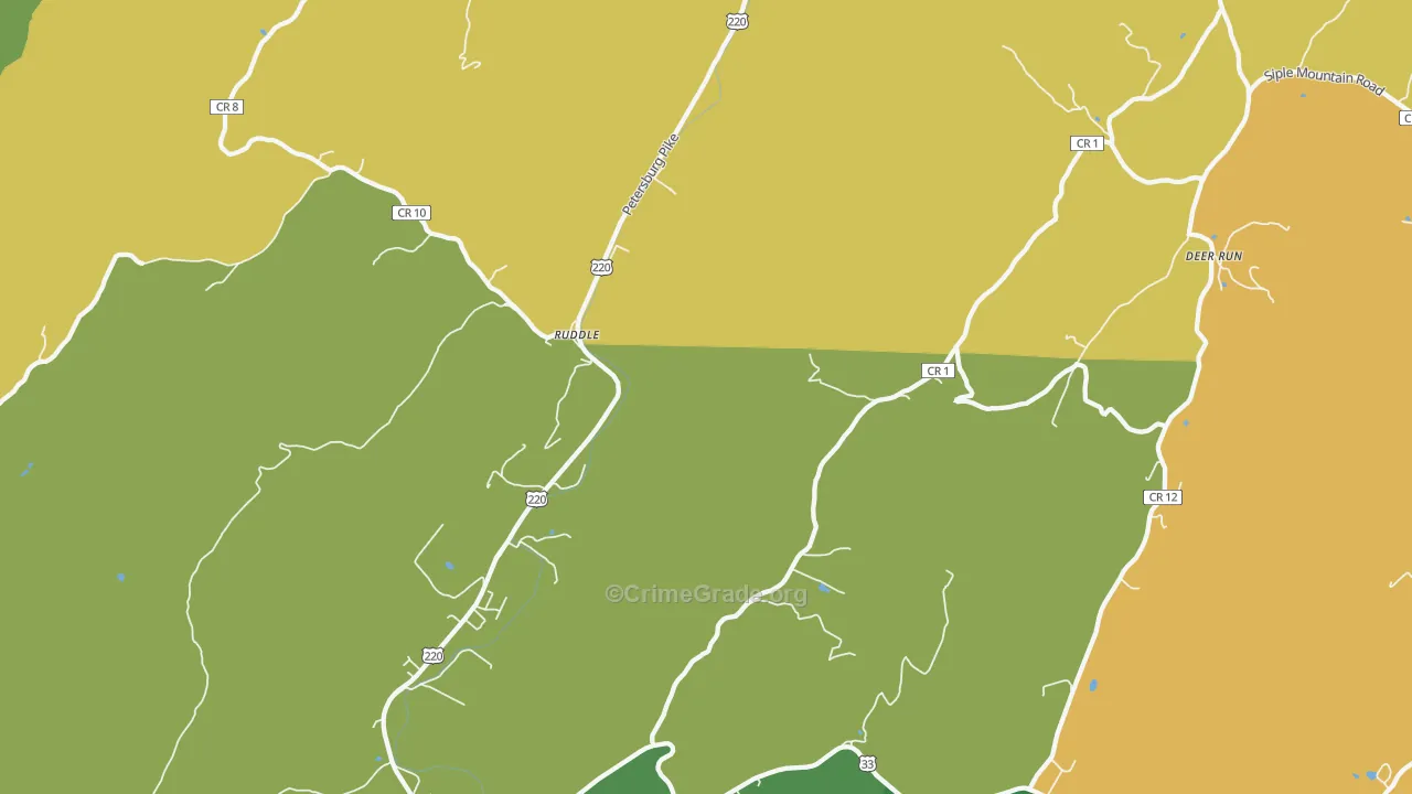 Ruddle, WV Map of Vandalism Rates