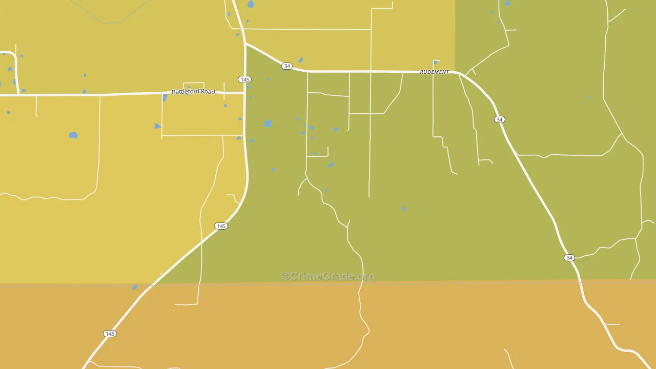 Rudement, IL Map of Vandalism Rates