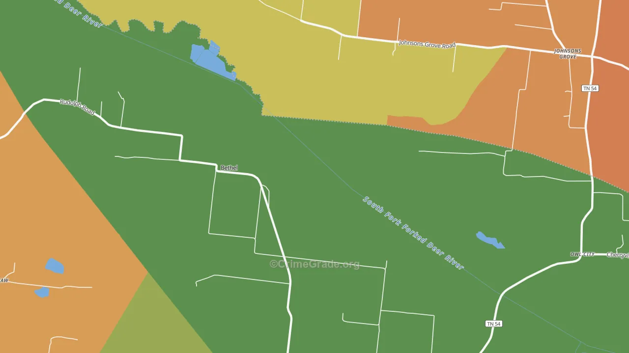 Rudolph, TN Map of Vandalism Rates