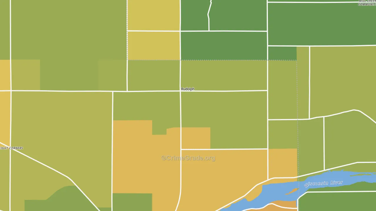 Rudolph, WI Map of Vandalism Rates