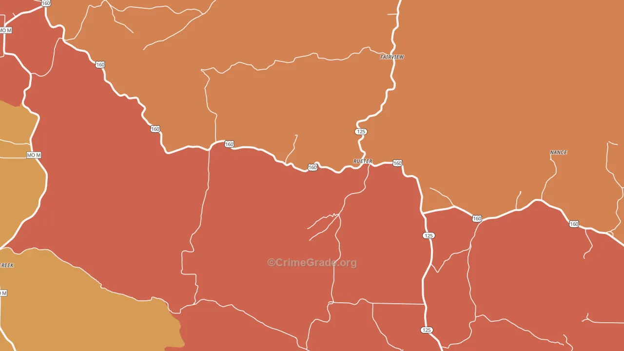 Rueter, MO Map of Vandalism Rates