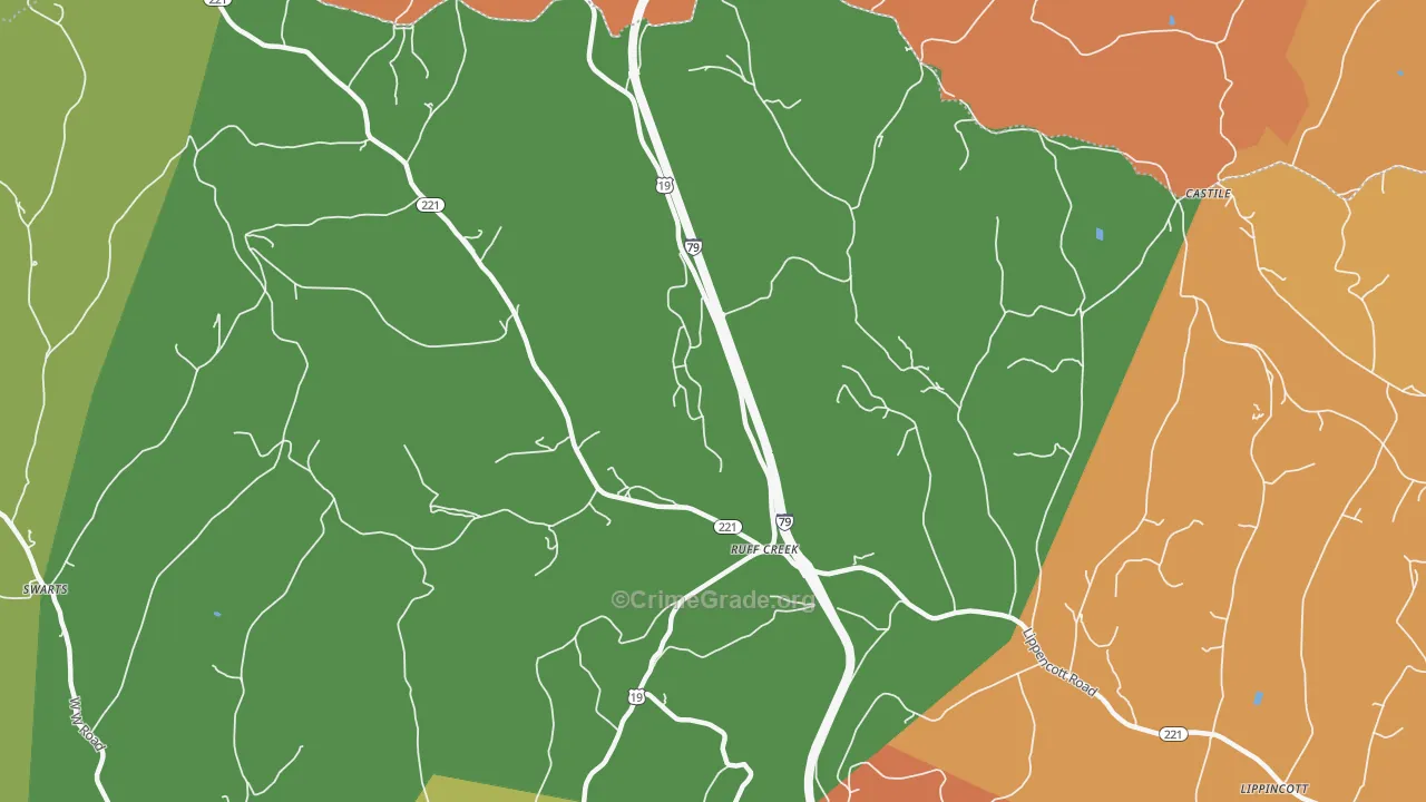 Ruff Creek, PA Map of Vandalism Rates