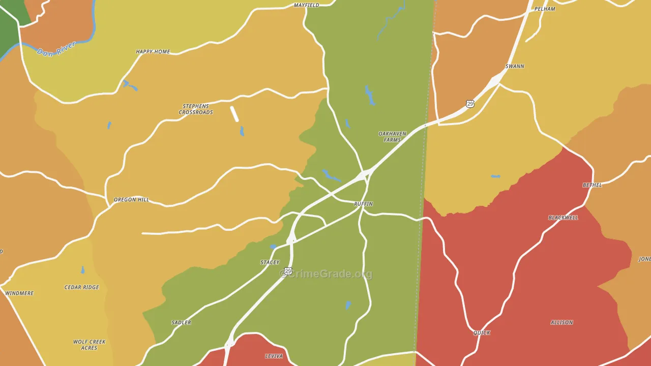 Ruffin, NC Map of Vandalism Rates