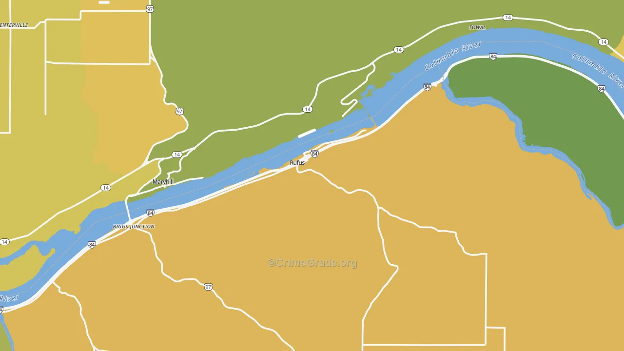 Rufus, OR Map of Vandalism Rates