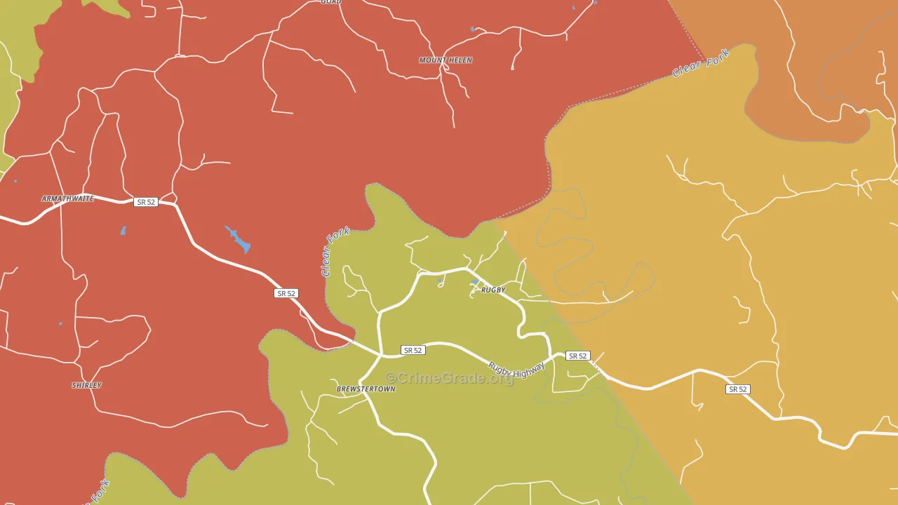 Rugby, TN Map of Vandalism Rates