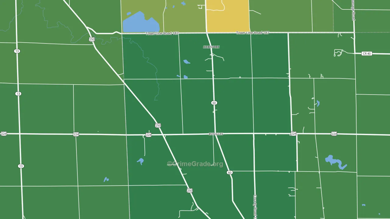 Ruggles, OH Map of Vandalism Rates