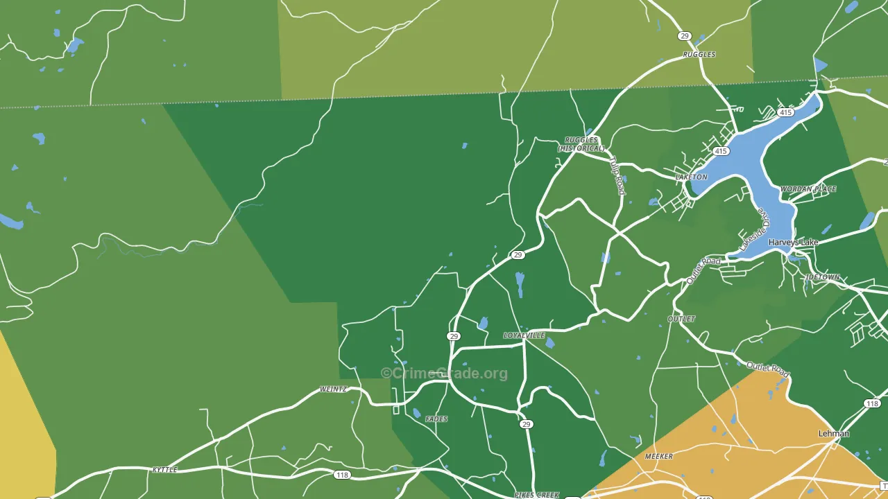 Ruggles, PA Map of Vandalism Rates