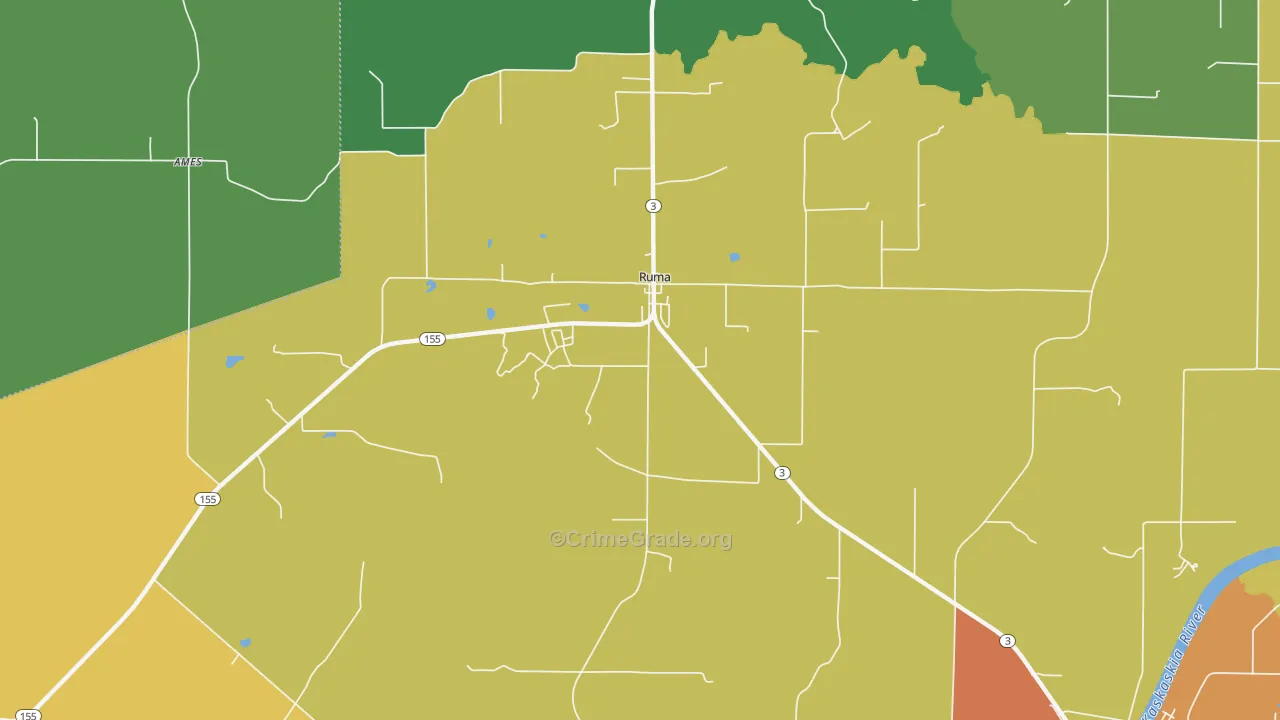 Ruma, IL Map of Vandalism Rates