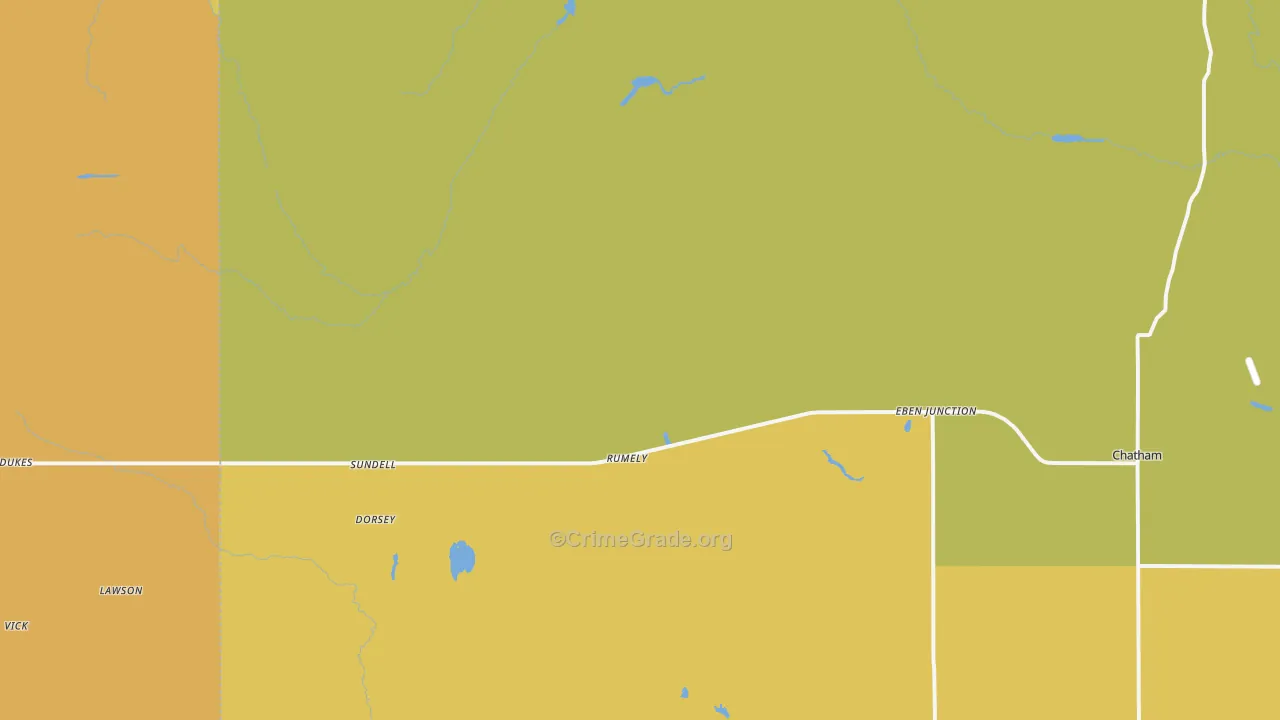Rumely, MI Map of Vandalism Rates