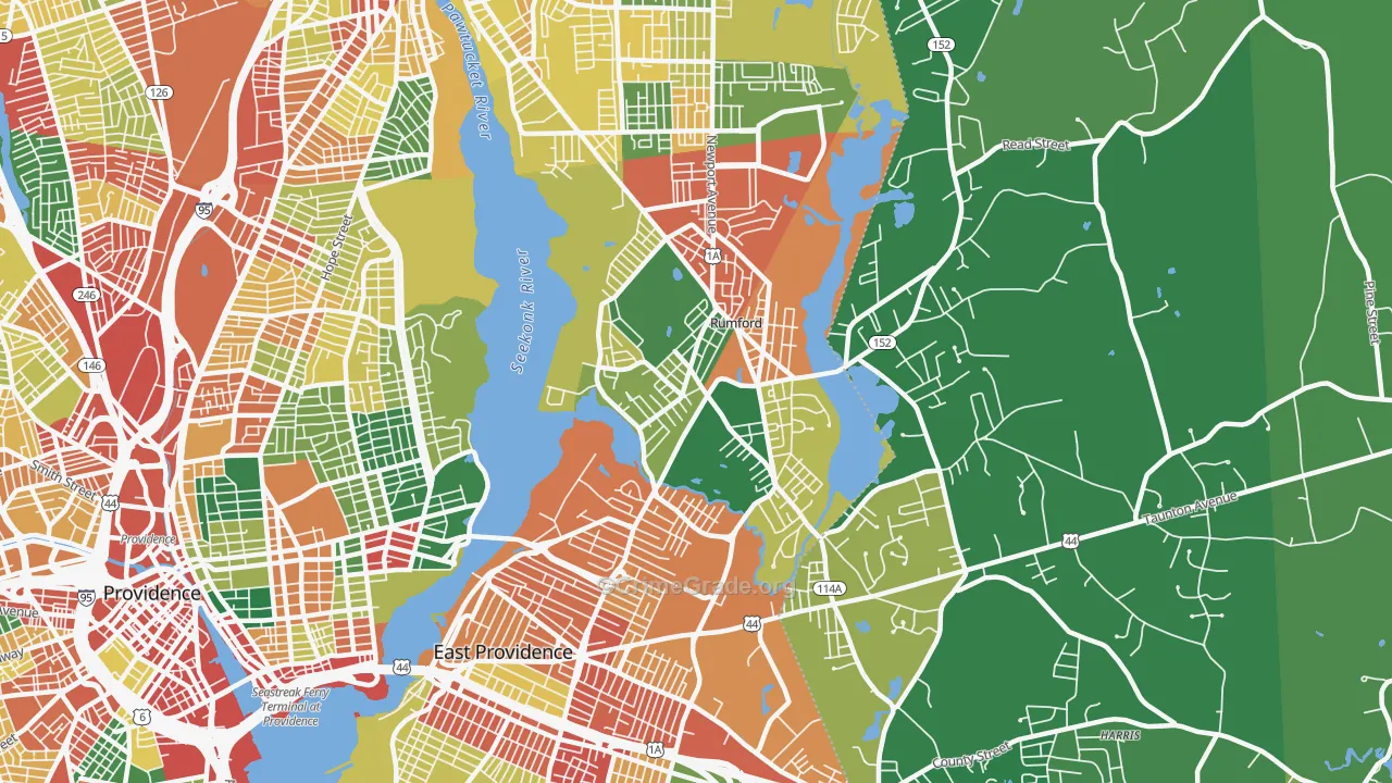Rumford, RI Map of Vandalism Rates