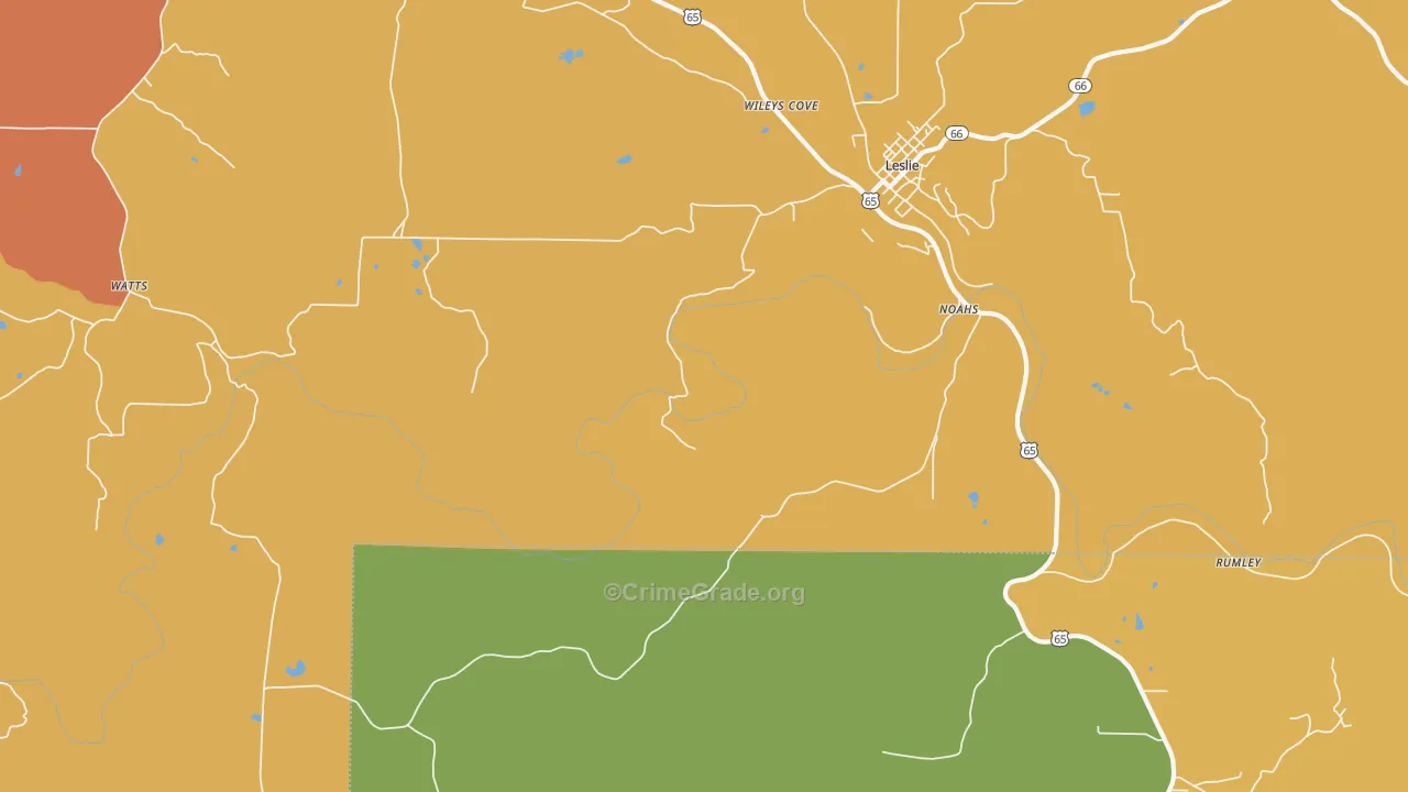 Rumley, AR Map of Vandalism Rates