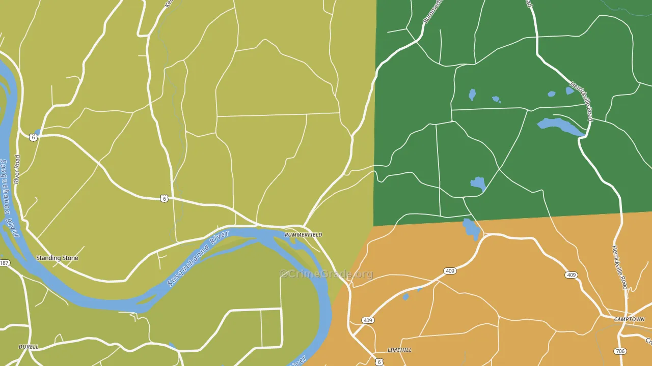 Rummerfield, PA Map of Vandalism Rates