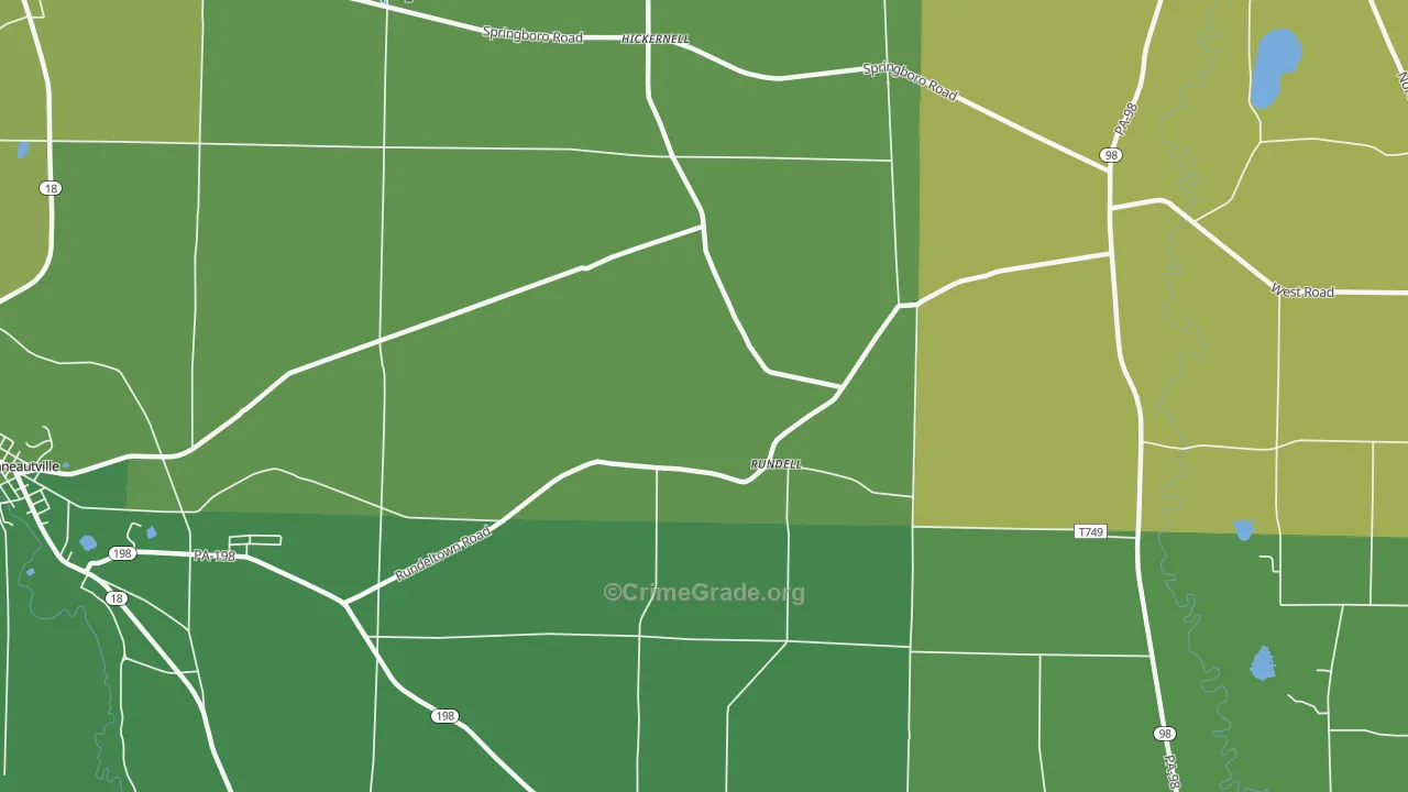 Rundell, PA Map of Vandalism Rates