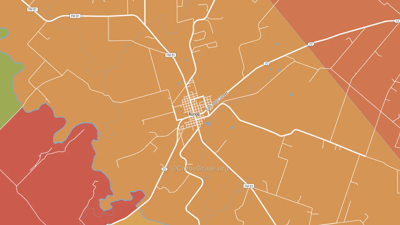 Runge, TX Map of Vandalism Rates