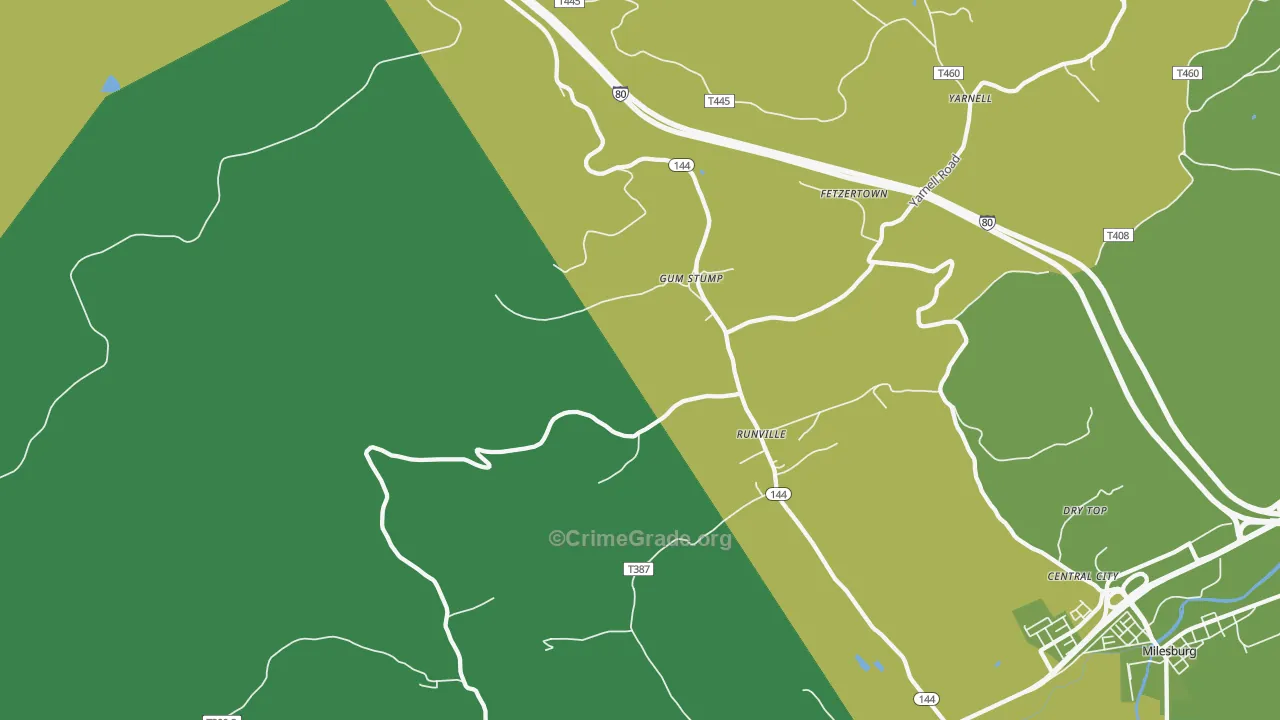 Runville, PA Map of Vandalism Rates