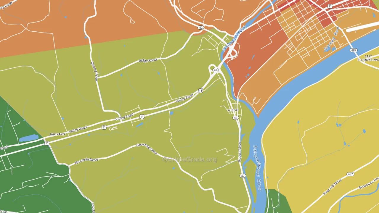 Rupert, PA Map of Vandalism Rates