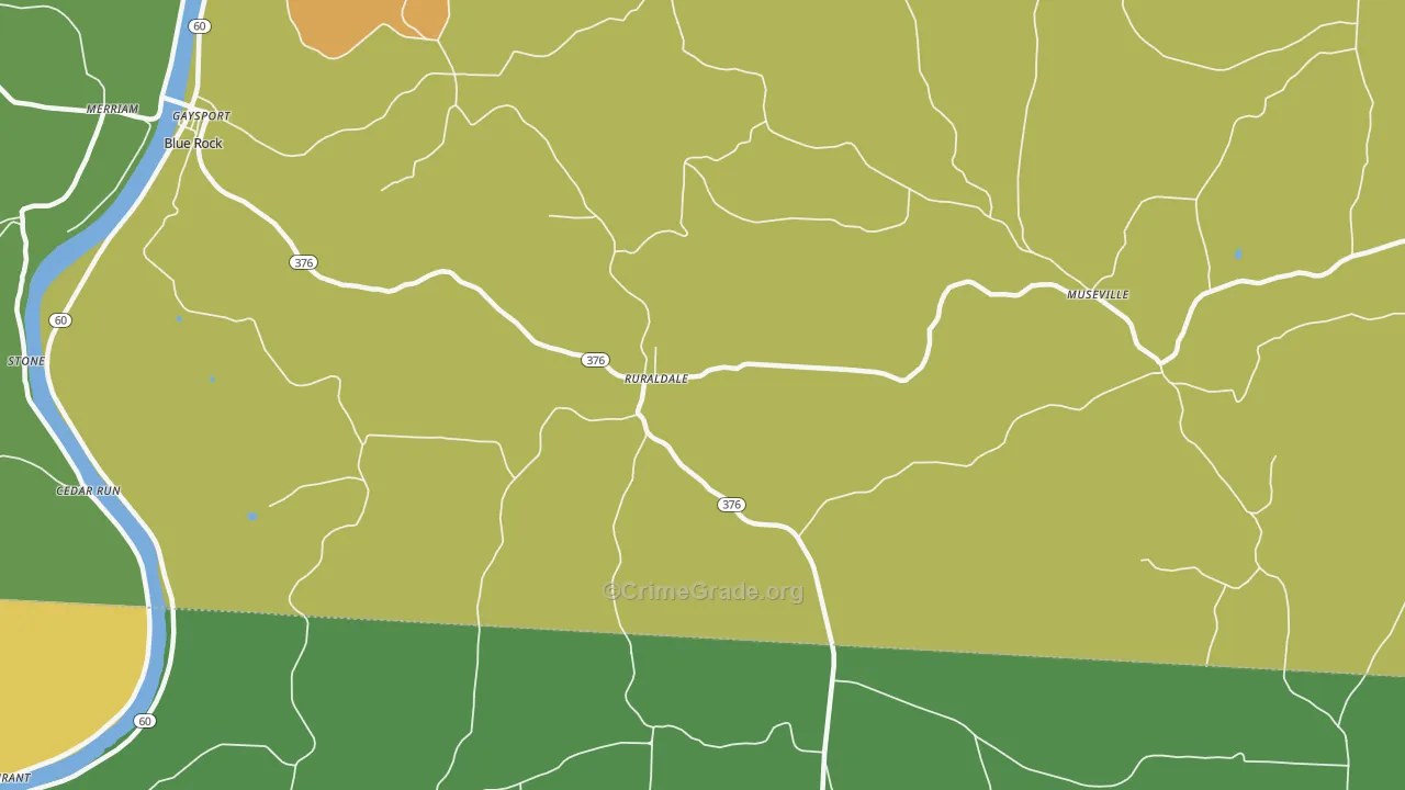 Ruraldale, OH Map of Vandalism Rates