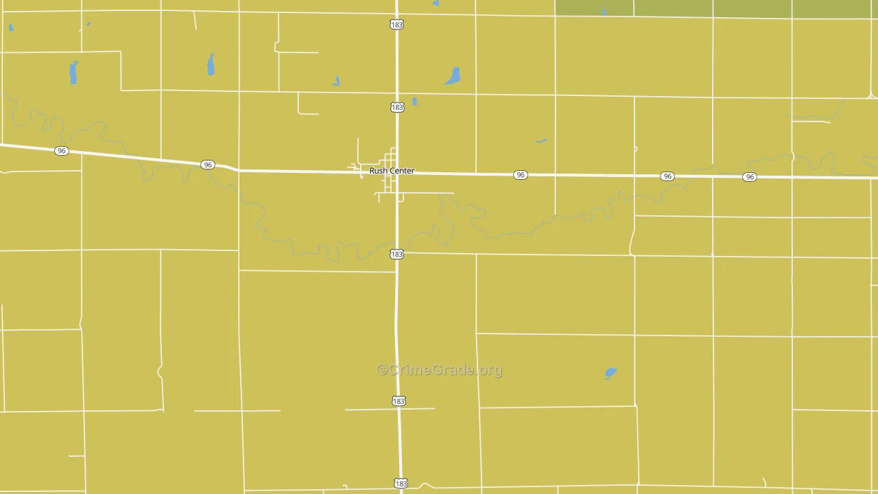 Rush Center, KS Map of Vandalism Rates