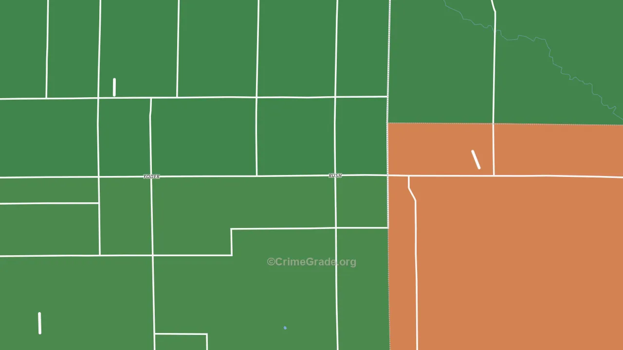 Rush, CO Map of Vandalism Rates