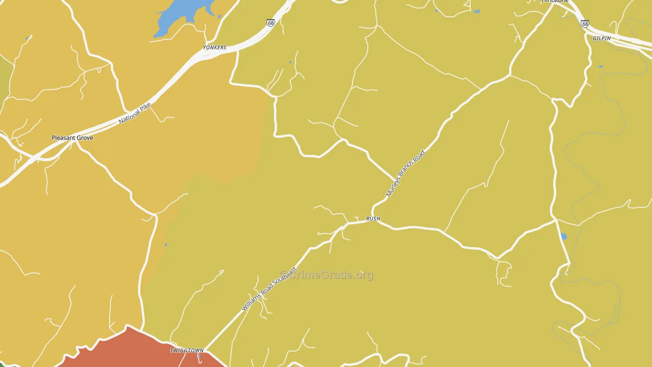Rush, MD Map of Vandalism Rates