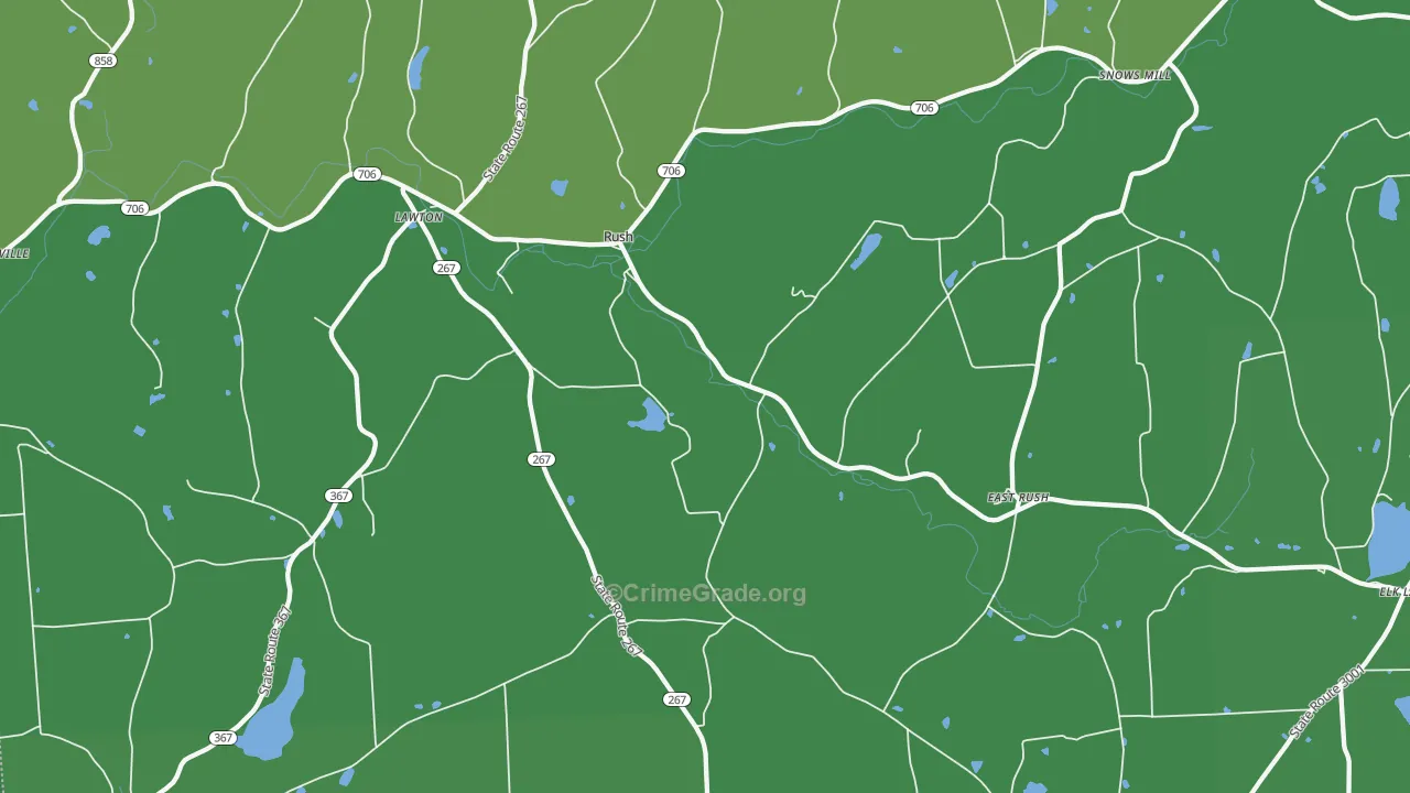 Rush, PA Map of Vandalism Rates