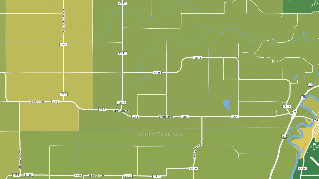 Rush River, MN Map of Vandalism Rates